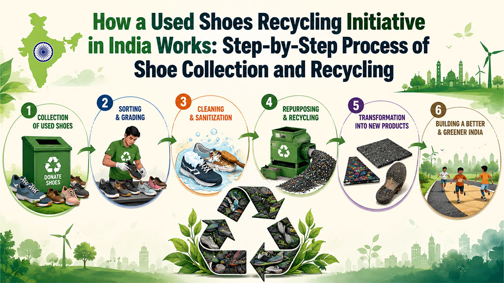 How a Used Shoes Recycling Initiative in India Works: Step-by-Step Process of Shoe Collection and Recycling