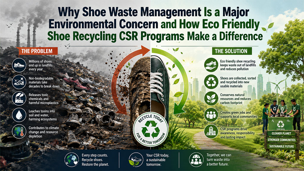 Why Shoe Waste Management Is a Major Environmental Concern and How Eco Friendly Shoe Recycling CSR Programs Make a Difference